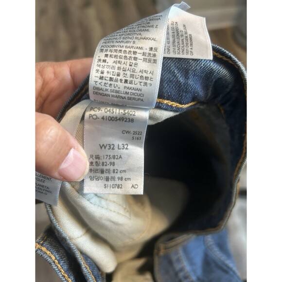 Levis 511 Jeans Mens Size 32x32 Blue Denim Slim Fit Stretch Tapered Leg Classic - Picture 3 of 6
